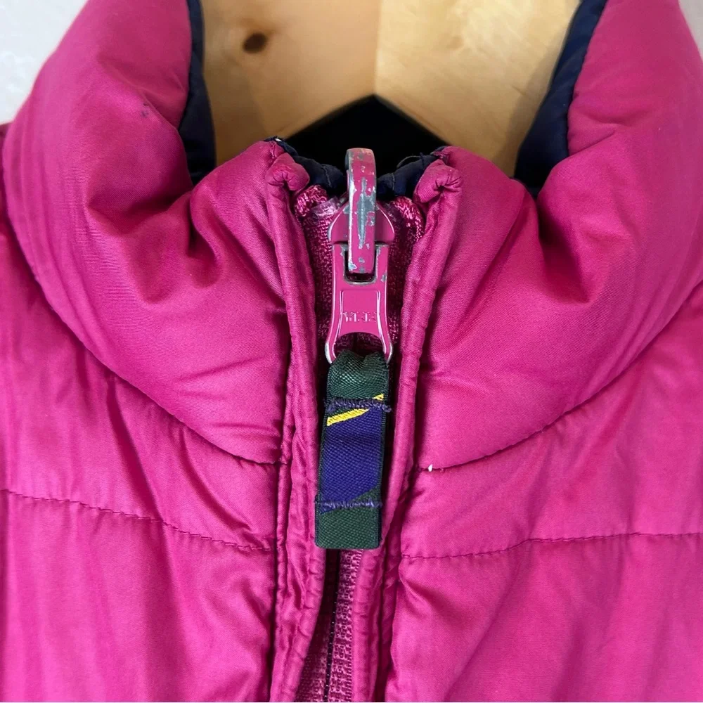 Vtg 90s Ralph Lauren Down Puffer Jacket‎ Girls Small Reversible Pony Crested